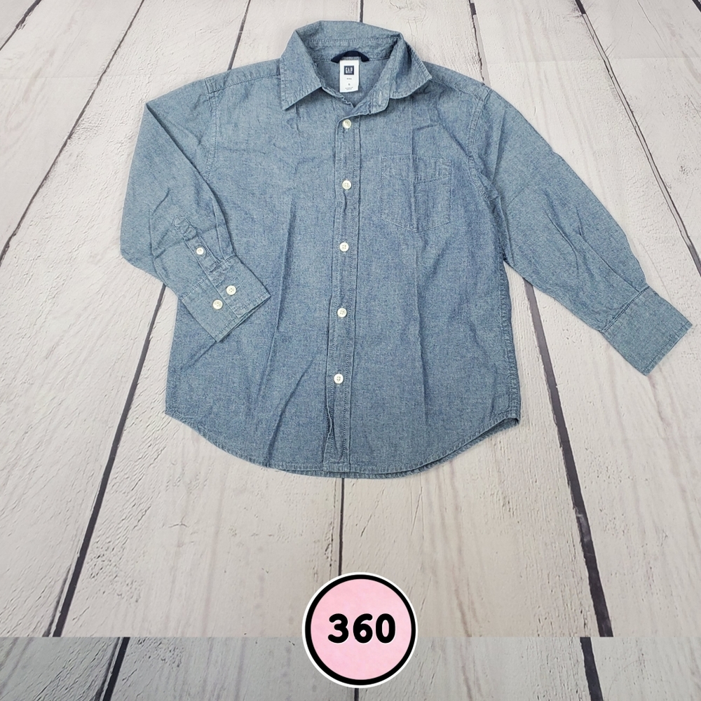 Gap Boys Small Soft Denim Button-Down Shirt – Casual Kids Top - Picture 1 of 5